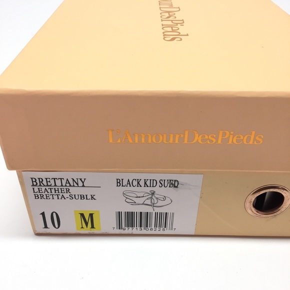 L'Amour Des Pieds 10 Brettany Black Suede Sandals - Picture 8 of 8